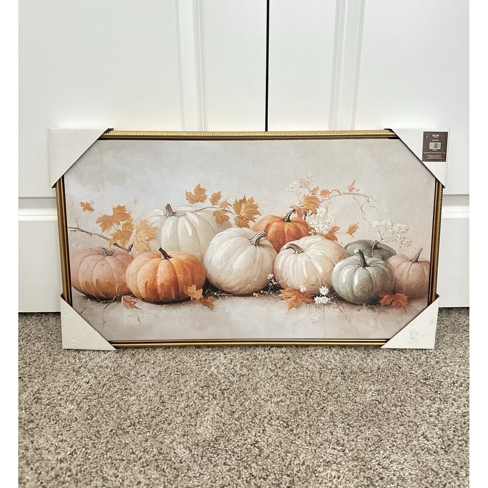 2026 Robert Stanley Fall Classics Pumpkins Framed Canvas Wall Decor Autumn Art